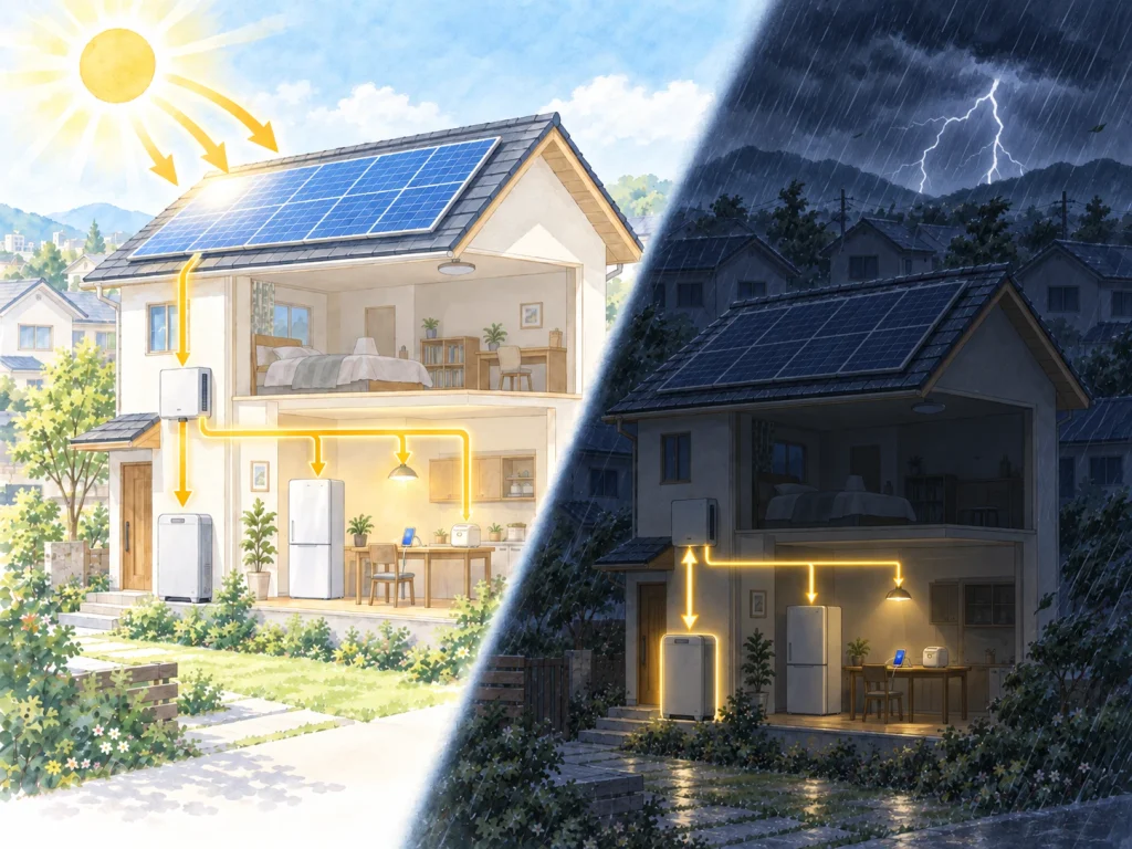 昼夜で描く太陽光と停電対策