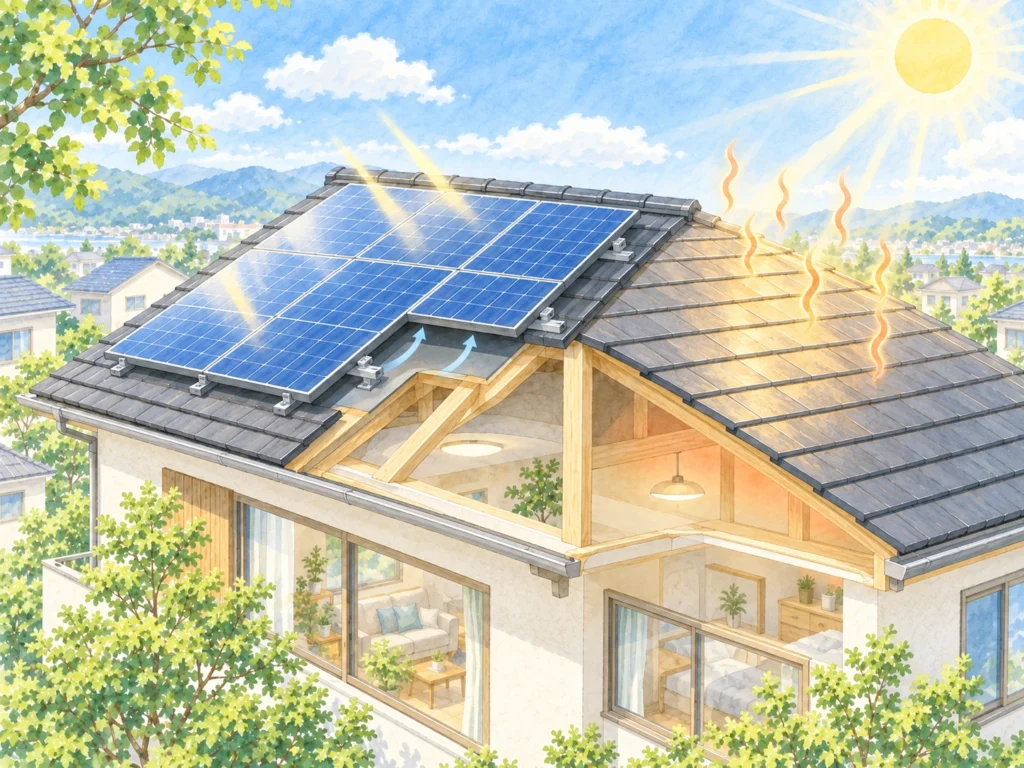 陽光パネルと屋根の暑さ比較
