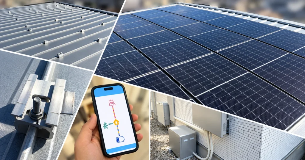 【愛知県北名古屋市】補助金を活用した太陽光発電・蓄電池の設置工事｜屋根に穴を開けない施工
